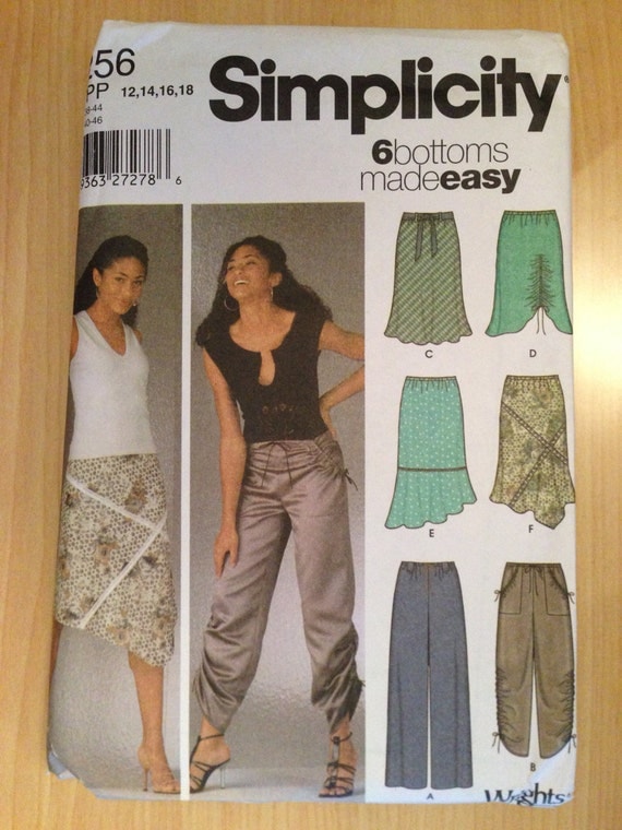 Simplicity 5256 Sewing Pattern Uncut Misses Pill on Pants and Bias Skirts Size 12-18