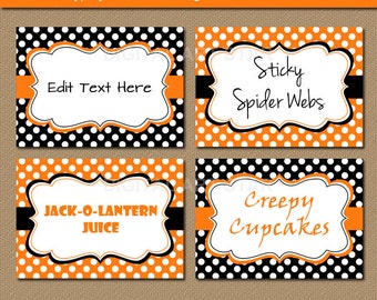 Printable Buffet Cards EDITABLE Tent Cards by digitalartstar