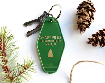 Shady Pines Green Key Tag - Golden Girls Keychain