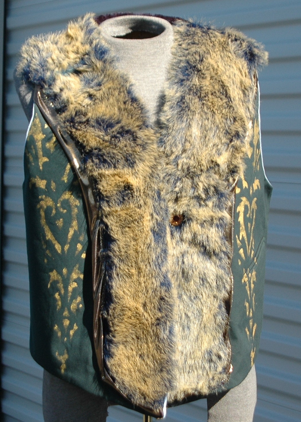 M/L Mens Burning Man Faux Fur Vest by OLearStudios on Etsy