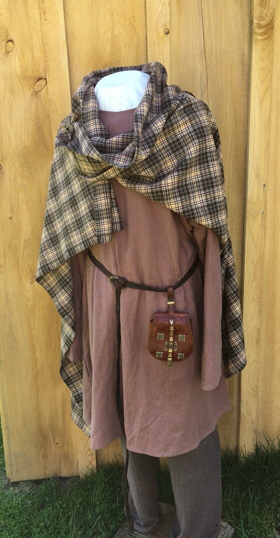 Viking Cloak Wool Cloak Plaid Wool Square Cloak Norse