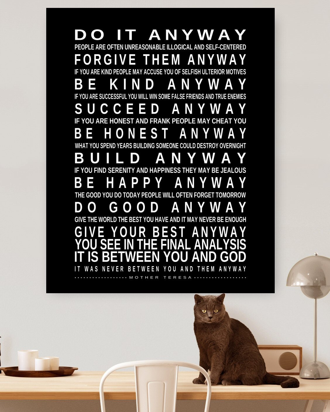 DO IT ANYWAY Printable Mother Teresa Quote Digital File