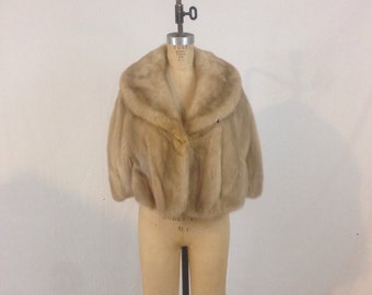1960s Blonde Mink Fur Stole. La Belle Fine Furs.