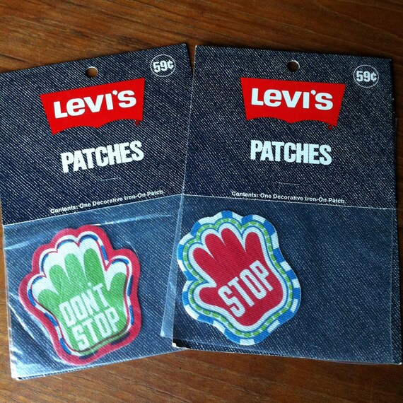 2 Vintage Unused Levi's Stop Don't Stop IronOn