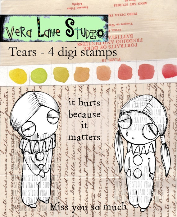Tears - 4 digi stamps