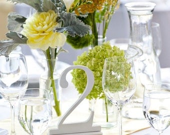 1-5 White Table Numbers, Wedding Table Numbers, Standing Table Numbers, Table Numbers