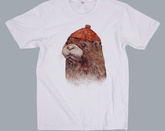 Otter T-shirt, Animal Tees, Animal Tshirt, mens t-shirts, River Otter