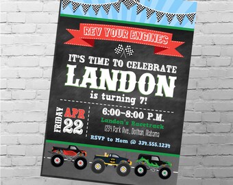 Monster Truck Birthday Invitation | Monster Truck Birthday | Monster Truck Boy | Boy Birthday Invitation | Digital Invitation