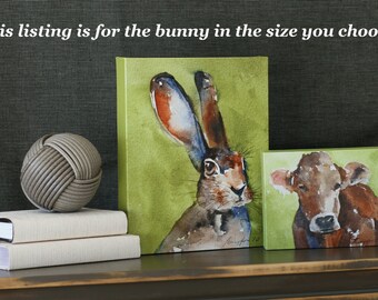 easter bunny painting decoration for easter decor easter bunny wall art for easter wall hanging CANVAS REPRODUCTION large painting on canvas