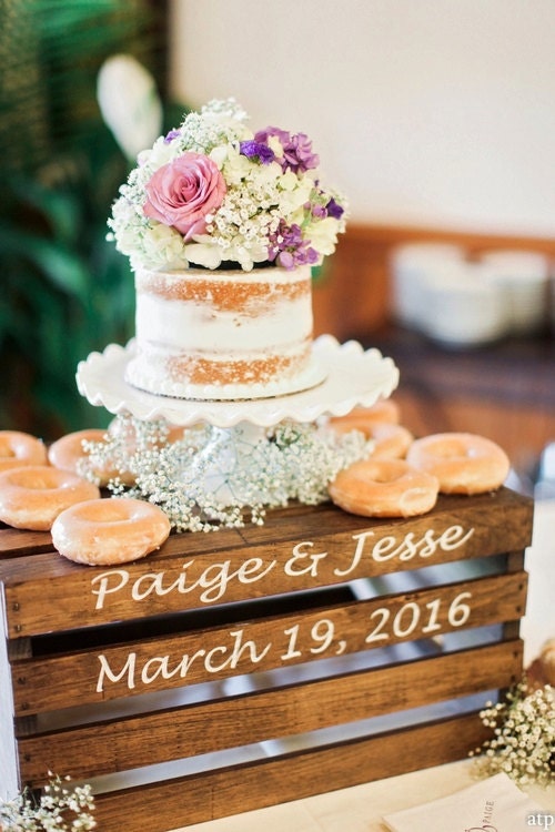 Rustic Wedding  Cake  Stand  Rustic Crate  Personalized Wooden