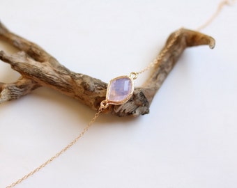 Opal Bracelet - Charm Bracelet - Gemstone Bracelet - Gold Bracelet - Stone Bracelet - Arm Candy - Violet Opal Jewellery - Stacking Bracelet