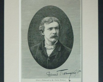 1880s Antique Print of Hamo Thornycroft, Old Victorian Sculpter Decor, Available Framed, Portrait Art, New Sculpture Gift, Modernist Picture