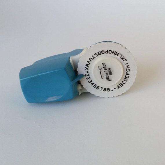 Mini Label Mate Dennison Vintage Toy Blue Label Maker 1970