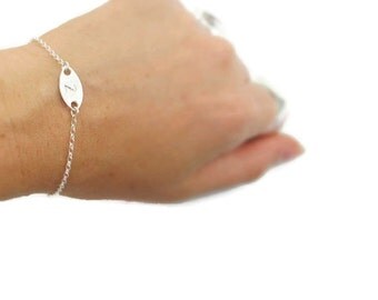 Silver bracelet. Personalized initial bracelet. Sterling silver bracelet. Letter bracelet. Bridesmaid gift. Gift ideas. Personalized jewelry