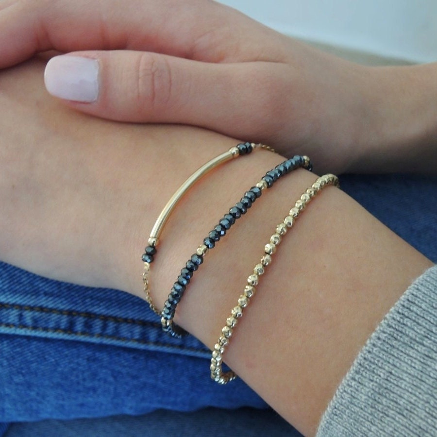 Delicate Gold Bracelet Set Everyday Dainty Gold Filled