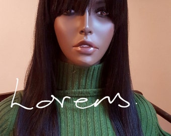 SONIA -18" Human Hair Lacefront wig with bangs