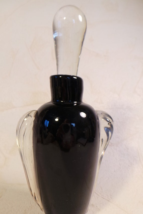 Art Deco Vintage Perfume Bottle Black & Clear by Studio23Thirty