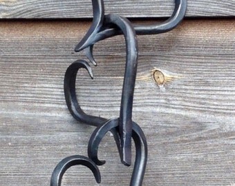 Linked Iron Heart Family Chain of Six, 6th Anniversary Gift, Iron Anniversary Gift