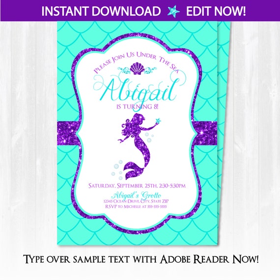 invitations birthday mermaid with picture Mermaid Invitations Mermaid Invitation Mermaid Party