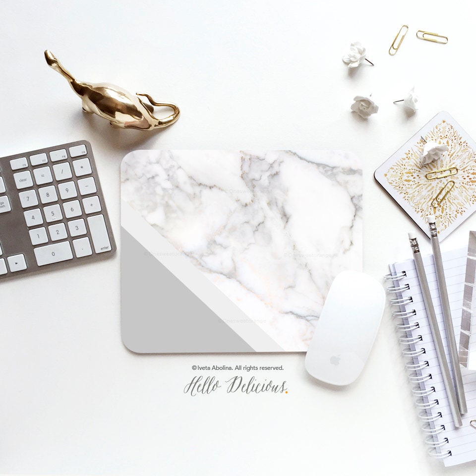 Marble Mouse Pad Mousepad Gray Marble Print Mouse Mat Mouse