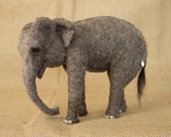 Made to Order Needle Felted Asian Elephant: Custom needle
