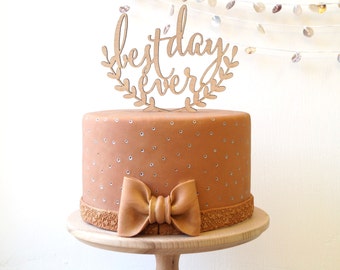 Wedding cake topper, Best day ever cake topper, rustic cake topper, wooden cak topper, your wood choice