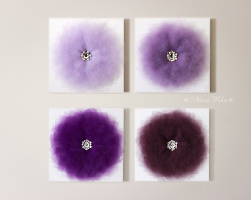 Purple Decor Flower Wall Hangings Purple Home Decor Canvas