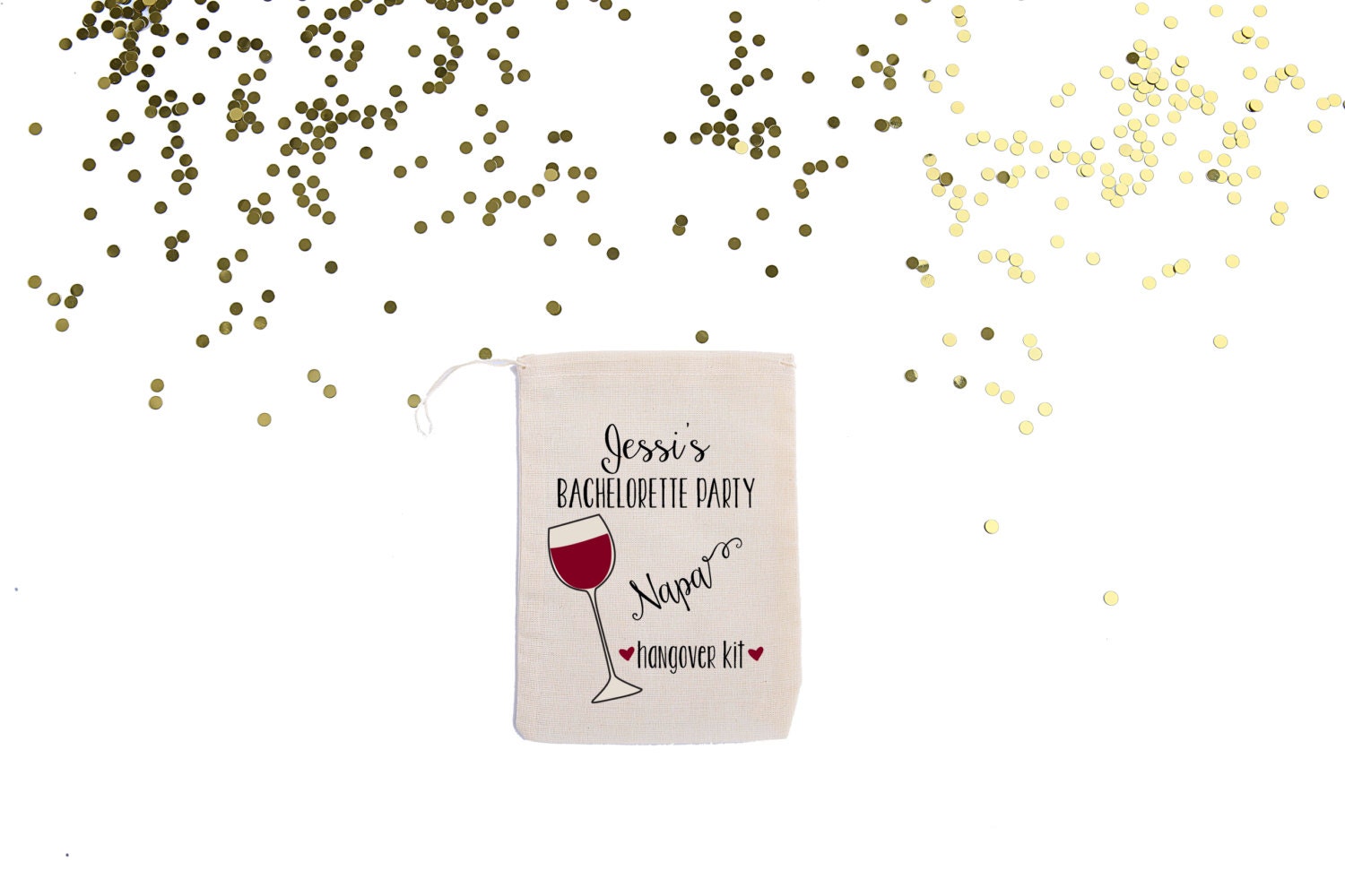 Wine Tasting set of 10 Personalized Hangover Bags // Napa