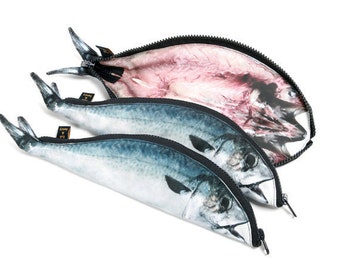 Mackerel Pen Pouch - fish pouch, pen, pencil case, zipper
