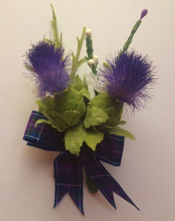 Items Similar To Scottish Thistle Buttonhole Stunning For The Groom 