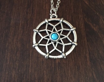 dream catcher necklace, dream catcher, dream catcher jewelry, turquoise necklace, turquoise jewelry, turquoise pendant, dream catchers