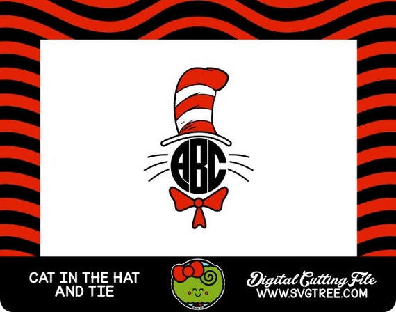 Cat in the Hat SVG Dr Seuss Monogram Shirt Design SVG by SVGTREE