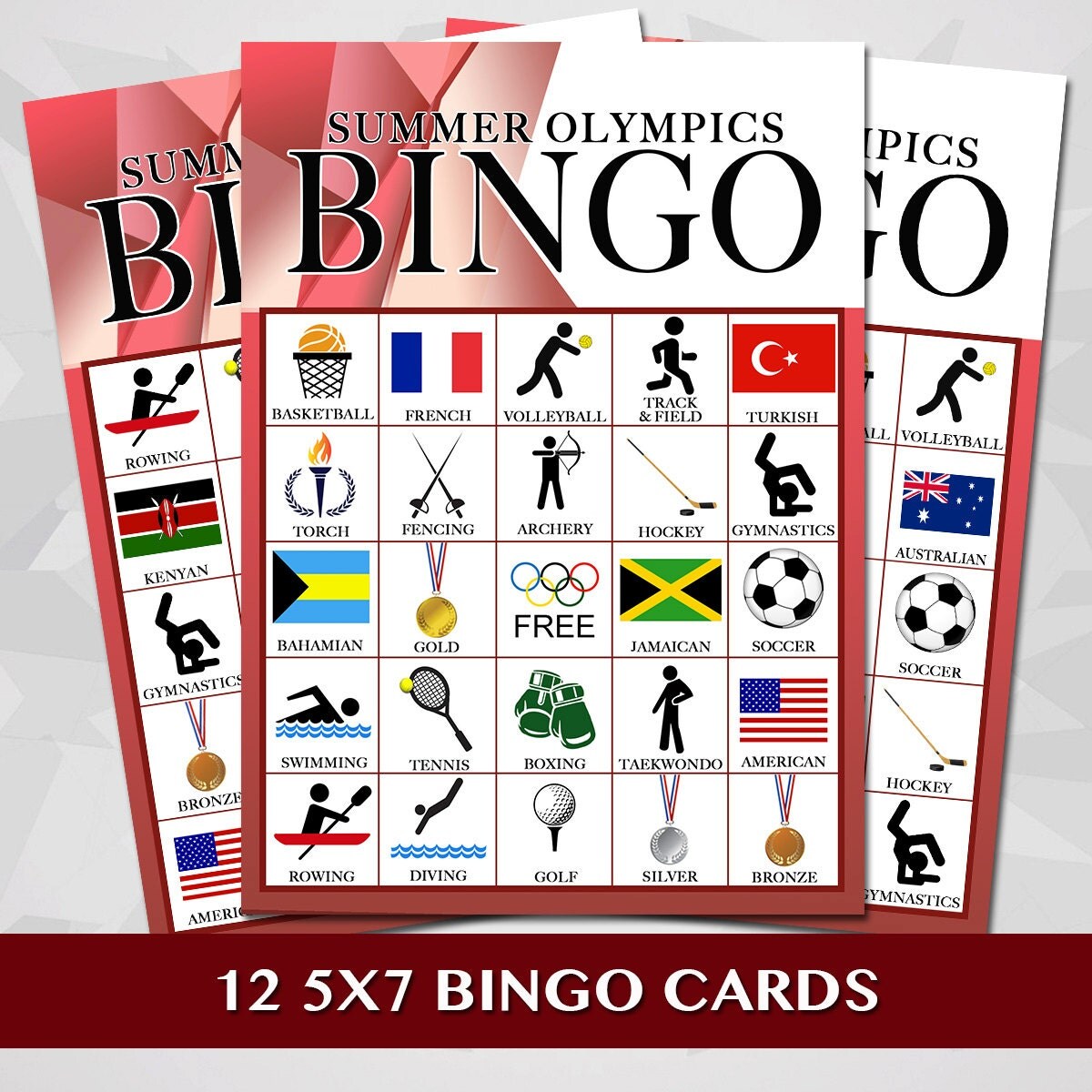 Olympic Party Bingo Cards