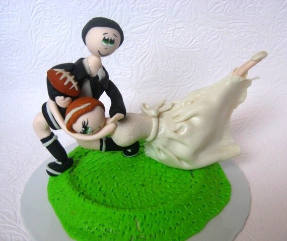 Funny wedding  cake  topper  funny cake  topper  sports wedding 