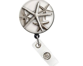 Badge Holder, Retractable Badge Reel (starfish) 1.25 inch
