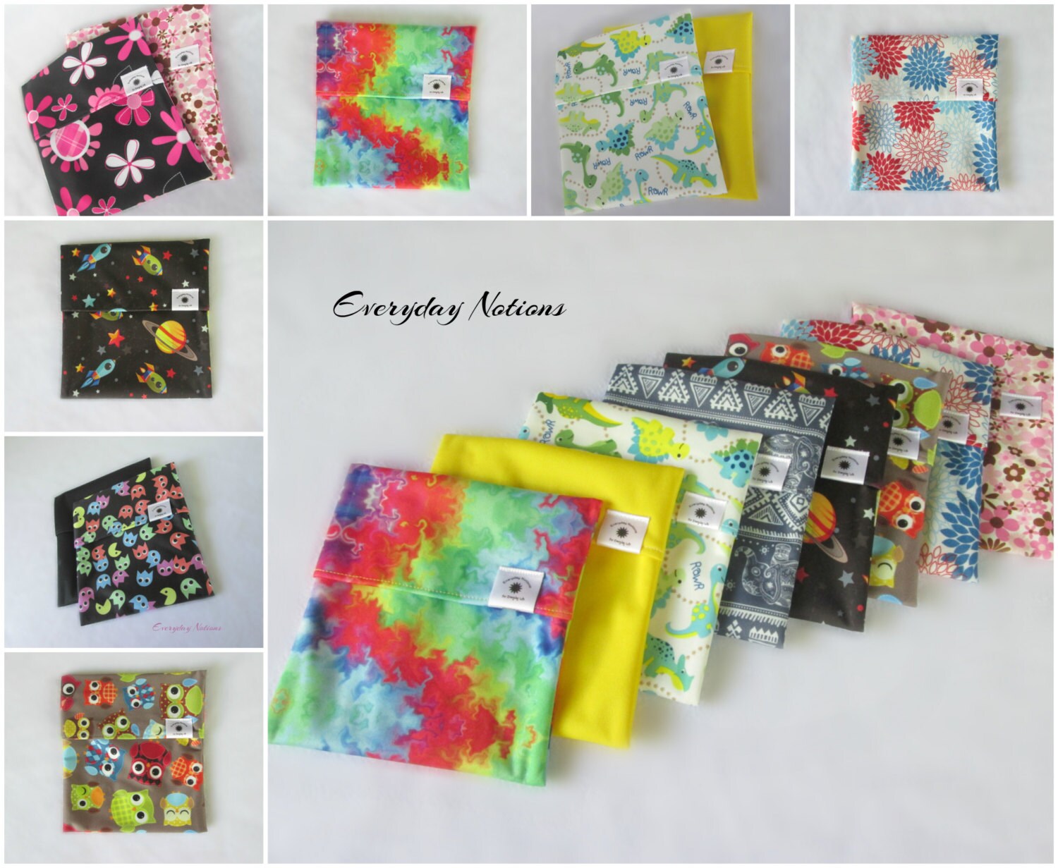 Mini wet bag Set of 2 Fold over style bags You pick colors