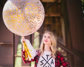 Gold Confetti Balloon Confetti Metallic Gold Glitter Balloon Jumbo Confetti Glitter Giant Balloon Gold metallic Square Confetti Balloons