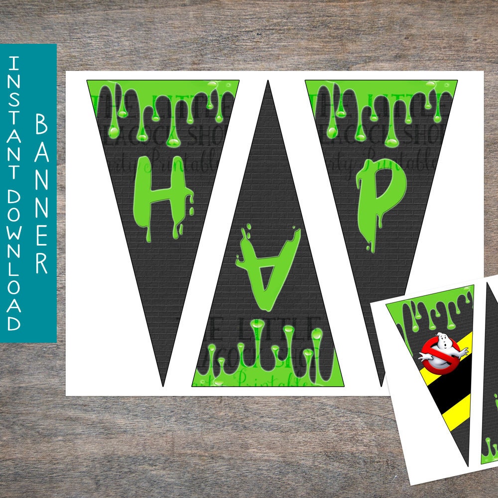 Ghostbusters Happy Birthday printable and by