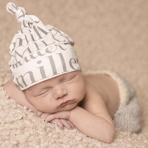 Personalized Baby Name Hat. Organic Danville by AtkinsonDriveGifts
