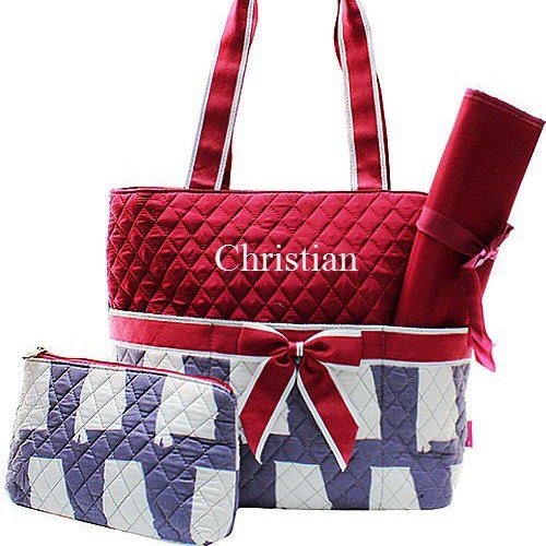 Monogrammed Diaper Bag University of Alabama Bama Roll Tide
