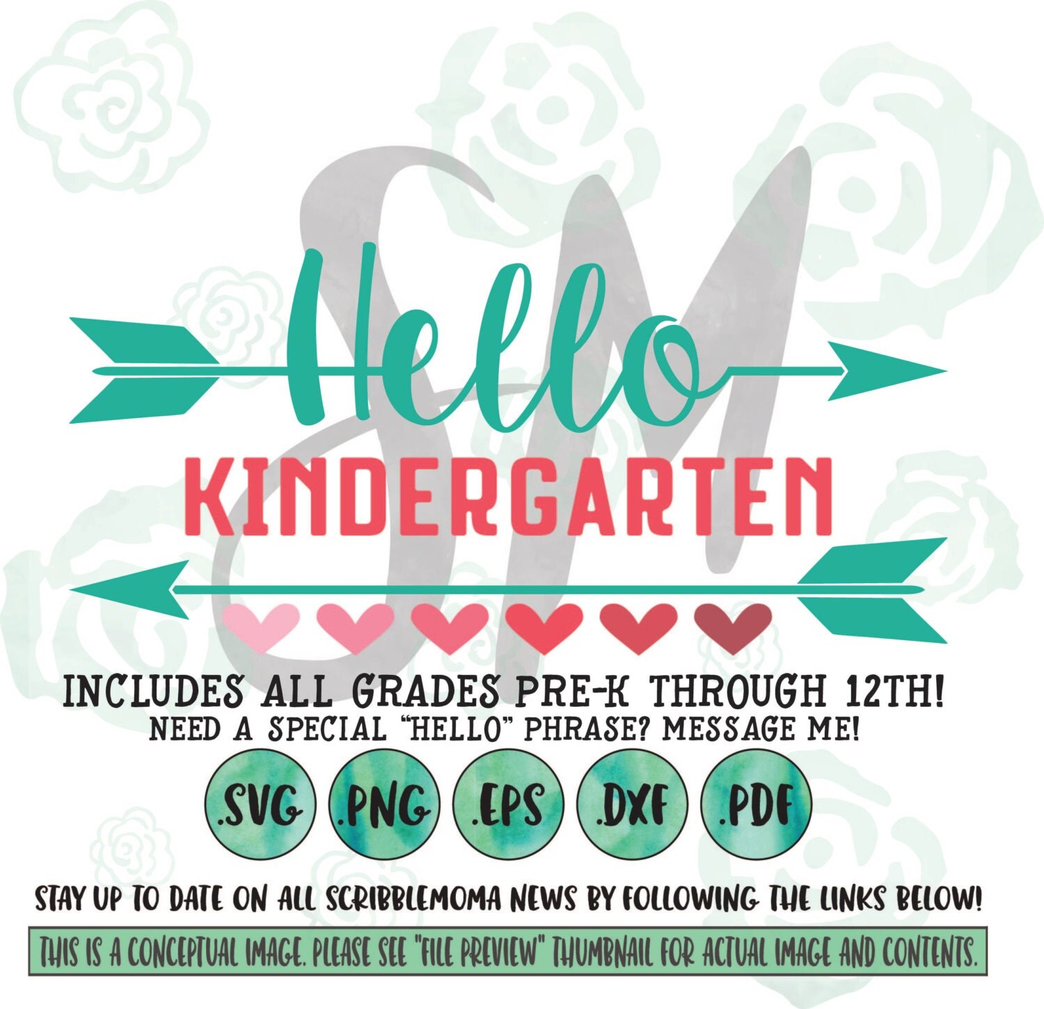 Download Back to School SVG Kindergarten SVG Hello by ScribbleMoma ...