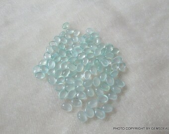 5x7 mm AQUA GREEN chalcedony OVAL cabochon gemstone..... beautiful aqua green color...