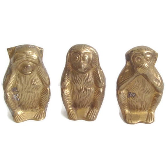 hear no evil monkey figurines