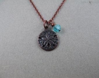 Copper Sand Dollar Charm Necklace