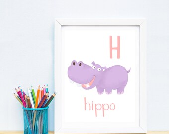 H is for hippo | Etsy