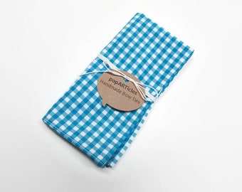 Blue Gingham Pocket Square - Bright Blue Pocket Square - Cyan Pocket Square - Gingham Pocket Square