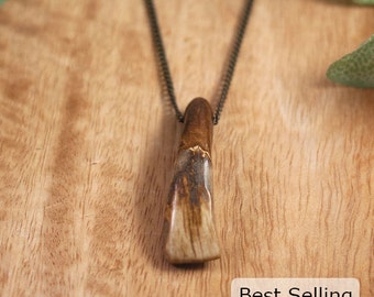 BUFFALO TOOTH NECKLACE | buffalo necklace, mens necklace, fathers day, unisex necklace, native american, man gift, animal bone necklace