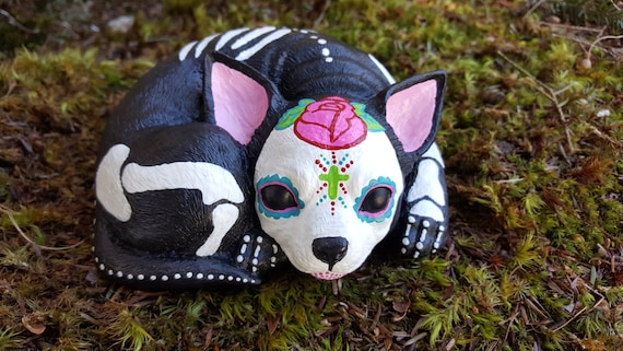 Sugar Skull Chihuahua Day of the Dead Chihuahua Sculpture