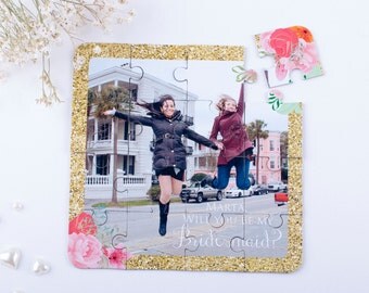 Photo Puzzle Bridesmaid Invitation, Custom Will You Be My Bridesmaid Puzzle, Asking Bridesmaid Proposal Wedding Invitation