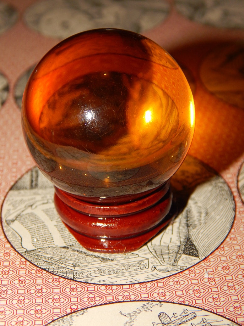 Genuine AMBER SMELT QUARTZ Sphere Amber Quartz Orb 40mm